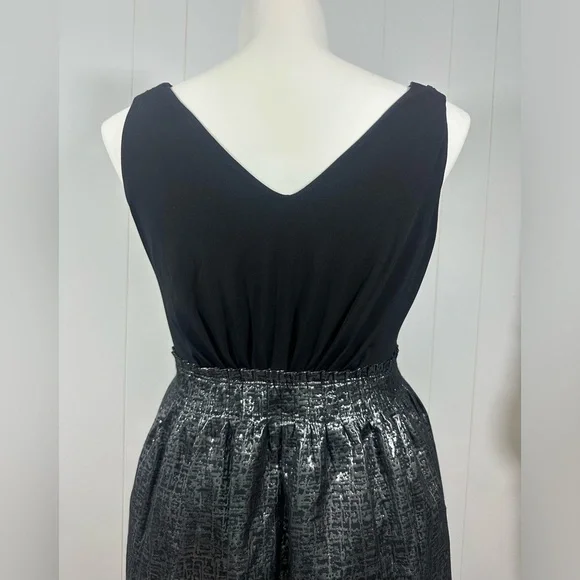 Max and Cleo black Silver Sleeveless V Neck Party Dress Sz 14 Cocktail - Picture 8 of 12